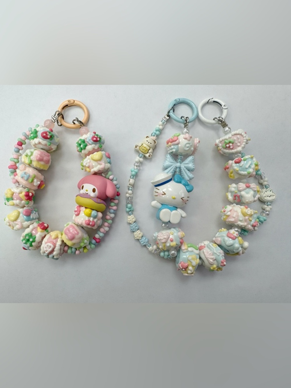 Sanrio-Inspired Pastel Character Beaded Keychain Bag Charm / Phone Strap